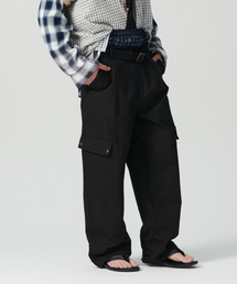 Beyond Closet（-）の「[コレクションライン] ヴィンテージガーメントコットンベルト付きカーゴパンツブラック（スウェットパンツ）」