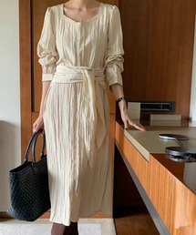 ワッシャー加工ロングワンピース