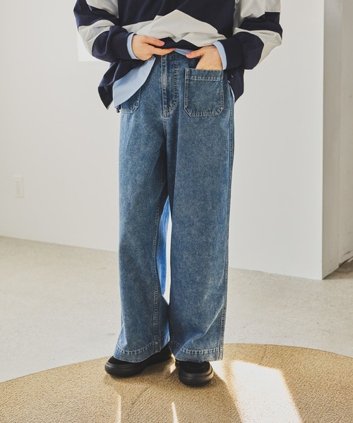 niko and...(ニコアンド)の「ケミカルポケットワイドパンツ(その他パンツ・レディース・インディゴブルー/ライトベージュ/ブラック・LARGE/MEDIUM)」の1枚目の写真