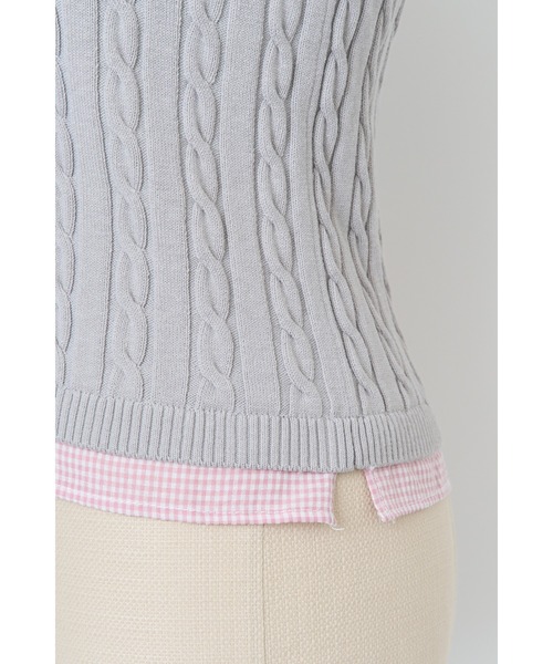 MISTREASS（ミストレアス）の「Gingham shirt layered knit（ニット/セーター・レディース・グレー/ネイビー・FREE）」の20枚目の写真