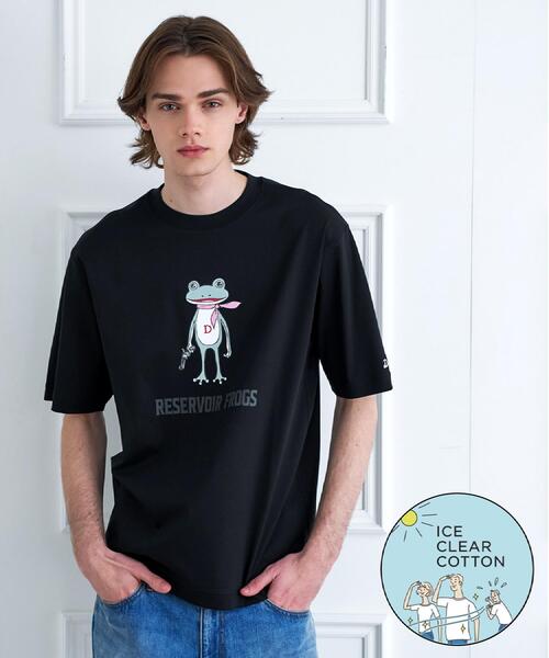 DRESSTERIOR(ドレステリア)の「【接触冷感/抗菌防臭/消臭】ICE CLEAR COTTON フロッグオーバーフィットTシャツ(Tシャツ/カットソー・メンズ・ブラック/ホワイト/ライトイエロー系/ブルー系その他・90/91/92/94)」の1枚目の写真