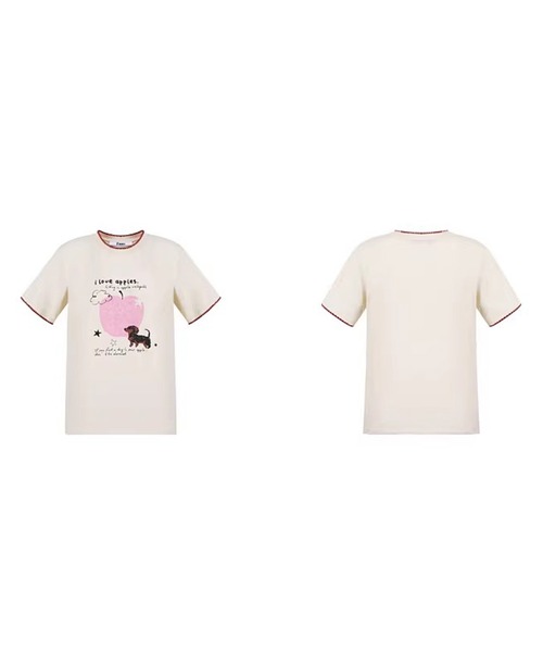 Fano Studios(ファノ ストゥディオズ)の「ダックスフンドモチーフ スカラップ風 プリントTシャツ FC26S086【Fano Studios】【2026SS】(Tシャツ/カットソー・レディース・アイボリー・S/M/L)」の9枚目の写真