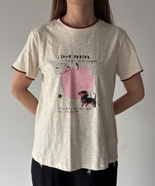 Fano Studios(ファノ ストゥディオズ)の「ダックスフンドモチーフ スカラップ風 プリントTシャツ FC26S086【Fano Studios】【2026SS】(Tシャツ/カットソー・レディース・アイボリー・S/M/L)」の14枚目の写真