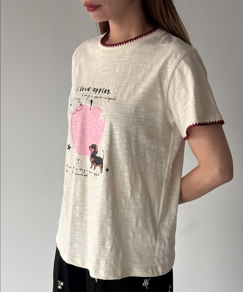 Fano Studios(ファノ ストゥディオズ)の「ダックスフンドモチーフ スカラップ風 プリントTシャツ FC26S086【Fano Studios】【2026SS】(Tシャツ/カットソー・レディース・アイボリー・S/M/L)」の15枚目の写真