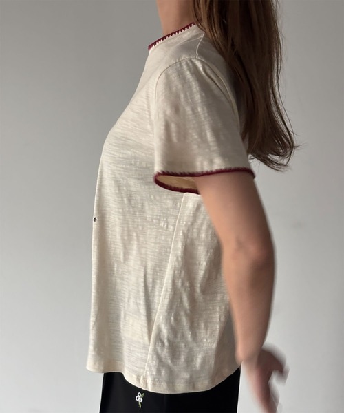 Fano Studios(ファノ ストゥディオズ)の「ダックスフンドモチーフ スカラップ風 プリントTシャツ FC26S086【Fano Studios】【2026SS】(Tシャツ/カットソー・レディース・アイボリー・S/M/L)」の16枚目の写真
