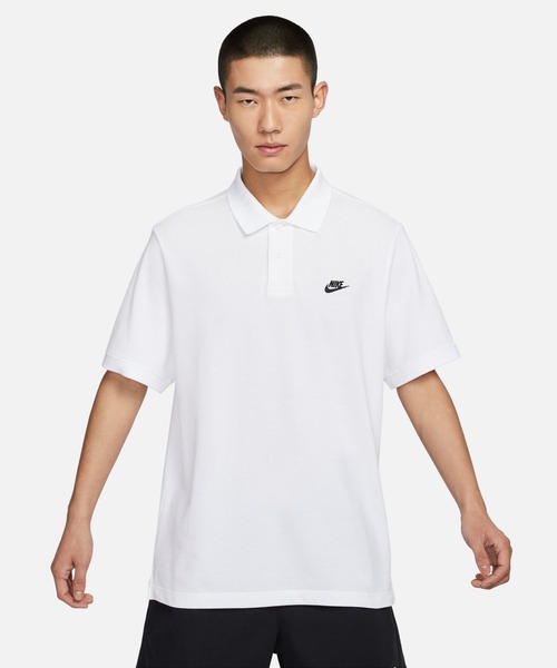 NIKE(ナイキ)の「ナイキ NIKE ナイキ クラブ ピケ S/S ポロ(ポロシャツ・メンズ・ホワイト/ネイビー/ブラック・S/M/L/LL/3L)」の2枚目の写真
