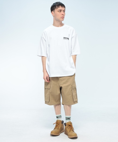 THRASHER（スラッシャー）の「THRASHER (スラッシャー) バックプリント Tシャツ 半袖 Tour Logo ビッグシルエット オーバーサイズ ロゴ刺繍 綿100％ メンズ レディース（Tシャツ/カットソー・メンズ・ブラック/ブルー/ホワイト/グリーン・M/L/LL）」の6枚目の写真