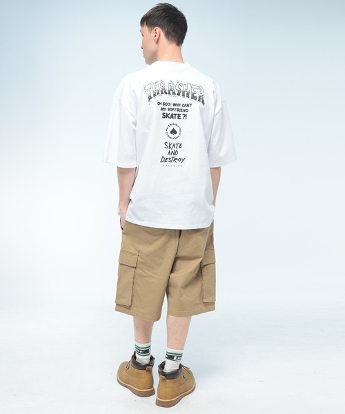 THRASHER（スラッシャー）の「THRASHER (スラッシャー) バックプリント Tシャツ 半袖 Tour Logo ビッグシルエット オーバーサイズ ロゴ刺繍 綿100％ メンズ レディース（Tシャツ/カットソー・メンズ・ブラック/ブルー/ホワイト/グリーン・M/L/LL）」の7枚目の写真