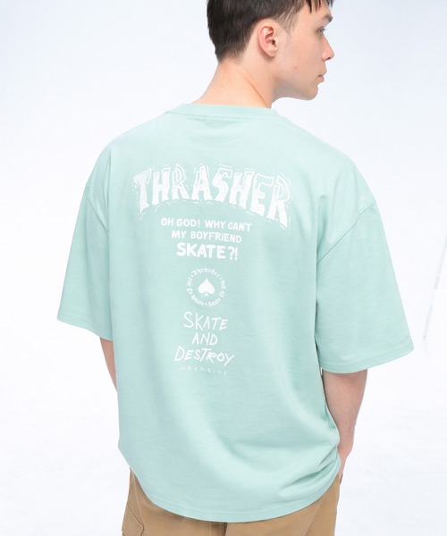 THRASHER（スラッシャー）の「THRASHER (スラッシャー) バックプリント Tシャツ 半袖 Tour Logo ビッグシルエット オーバーサイズ ロゴ刺繍 綿100％ メンズ レディース（Tシャツ/カットソー・メンズ・ブラック/ブルー/ホワイト/グリーン・M/L/LL）」の12枚目の写真