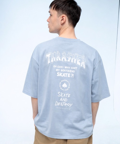 THRASHER（スラッシャー）の「THRASHER (スラッシャー) バックプリント Tシャツ 半袖 Tour Logo ビッグシルエット オーバーサイズ ロゴ刺繍 綿100％ メンズ レディース（Tシャツ/カットソー・メンズ・ブラック/ブルー/ホワイト/グリーン・M/L/LL）」の16枚目の写真