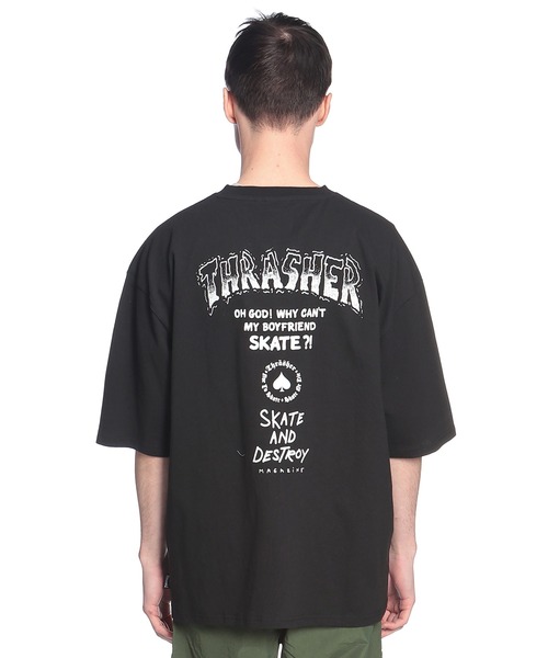 THRASHER（スラッシャー）の「THRASHER (スラッシャー) バックプリント Tシャツ 半袖 Tour Logo ビッグシルエット オーバーサイズ ロゴ刺繍 綿100％ メンズ レディース（Tシャツ/カットソー・メンズ・ブラック/ブルー/ホワイト/グリーン・M/L/LL）」の22枚目の写真