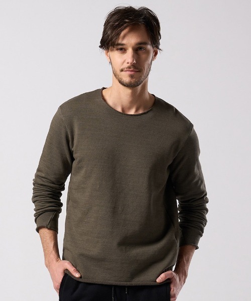 wjk(ダヴルジェイケイ)の「msw1866- cut-off light sweatshirt スウェット(7139 cj54j)(スウェット・メンズ・カーキ/インディゴブルー/トップグレー・S/M/L/XL)」の7枚目の写真