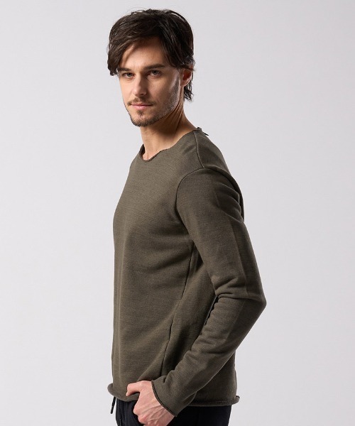 wjk(ダヴルジェイケイ)の「msw1866- cut-off light sweatshirt スウェット(7139 cj54j)(スウェット・メンズ・カーキ/インディゴブルー/トップグレー・S/M/L/XL)」の8枚目の写真