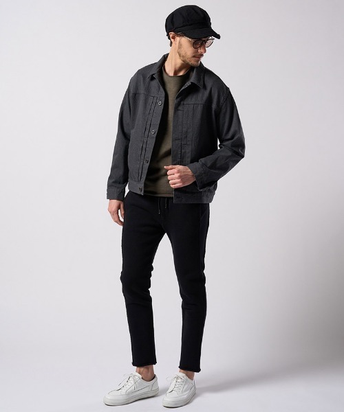 wjk(ダヴルジェイケイ)の「msw1866- cut-off light sweatshirt スウェット(7139 cj54j)(スウェット・メンズ・カーキ/インディゴブルー/トップグレー・S/M/L/XL)」の12枚目の写真