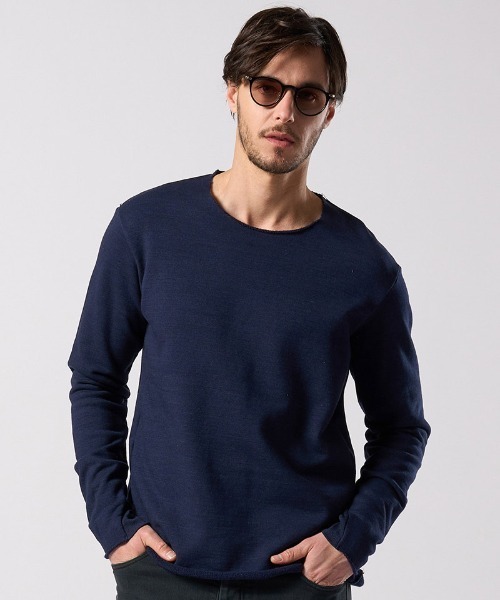 wjk(ダヴルジェイケイ)の「msw1866- cut-off light sweatshirt スウェット(7139 cj54j)(スウェット・メンズ・カーキ/インディゴブルー/トップグレー・S/M/L/XL)」の13枚目の写真