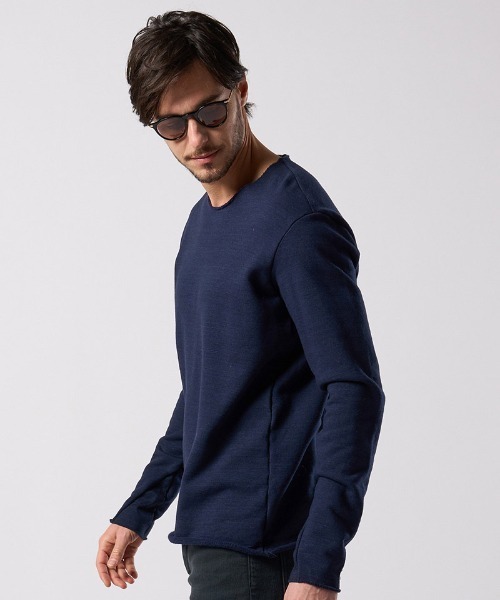 wjk(ダヴルジェイケイ)の「msw1866- cut-off light sweatshirt スウェット(7139 cj54j)(スウェット・メンズ・カーキ/インディゴブルー/トップグレー・S/M/L/XL)」の14枚目の写真