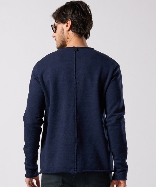 wjk(ダヴルジェイケイ)の「msw1866- cut-off light sweatshirt スウェット(7139 cj54j)(スウェット・メンズ・カーキ/インディゴブルー/トップグレー・S/M/L/XL)」の15枚目の写真