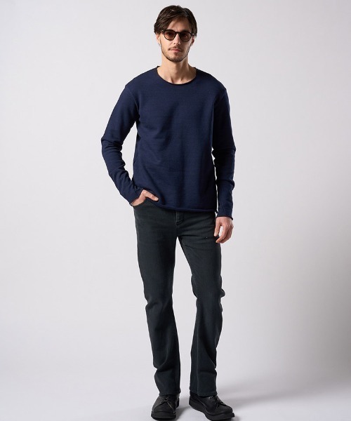 wjk(ダヴルジェイケイ)の「msw1866- cut-off light sweatshirt スウェット(7139 cj54j)(スウェット・メンズ・カーキ/インディゴブルー/トップグレー・S/M/L/XL)」の16枚目の写真