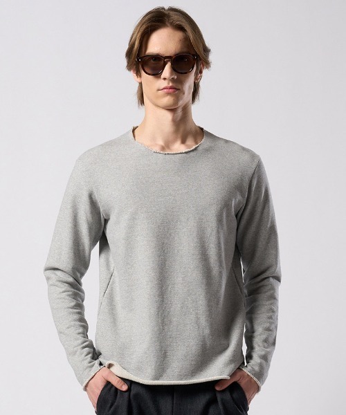wjk(ダヴルジェイケイ)の「msw1866- cut-off light sweatshirt スウェット(7139 cj54j)(スウェット・メンズ・カーキ/インディゴブルー/トップグレー・S/M/L/XL)」の19枚目の写真