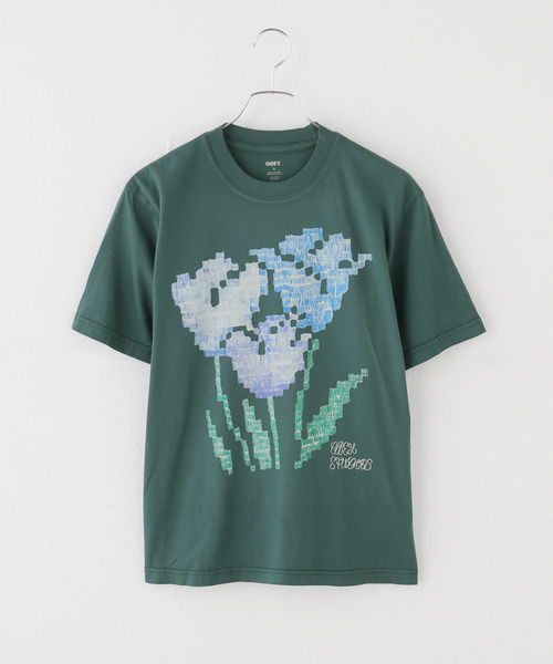 OBEY(オベイ)の「OBEY / オベイ OBEY TULIP SCRIBBLE(Tシャツ/カットソー・レディース・グリーン/ブラック・SMALL)」の2枚目の写真