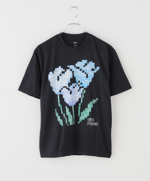OBEY(オベイ)の「OBEY / オベイ OBEY TULIP SCRIBBLE(Tシャツ/カットソー・レディース・グリーン/ブラック・SMALL)」の1枚目の写真