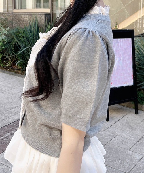 INGNI(イング)の「【WEB限定】レースボウタイ半袖ニット(ニット/セーター・レディース・ブラック/アイボリー/ネイビー/グレー・M)」の19枚目の写真