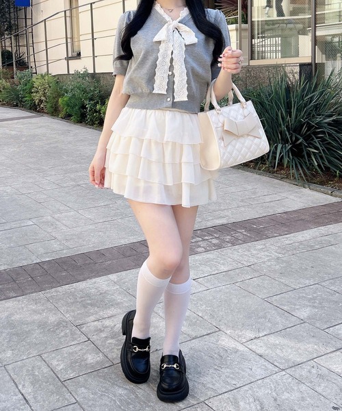 INGNI(イング)の「【WEB限定】レースボウタイ半袖ニット(ニット/セーター・レディース・ブラック/アイボリー/ネイビー/グレー・M)」の22枚目の写真