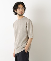 NANO universe（ナノユニバース）の「ギマクルーネック ニットTシャツ（Tシャツ/カットソー）」