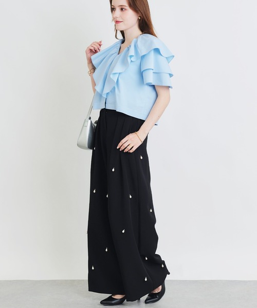 PICCIN PERLA(ピッチンペルラ)の「ティアドロップパールワイドパンツ(その他パンツ・レディース・ブラック・M/S)」の11枚目の写真