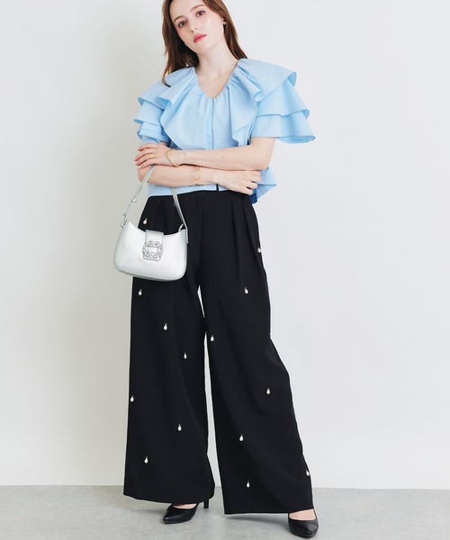 PICCIN PERLA(ピッチンペルラ)の「ティアドロップパールワイドパンツ(その他パンツ・レディース・ブラック・M/S)」の10枚目の写真
