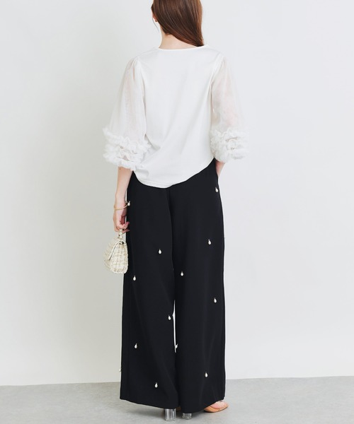 PICCIN PERLA(ピッチンペルラ)の「ティアドロップパールワイドパンツ(その他パンツ・レディース・ブラック・M/S)」の13枚目の写真