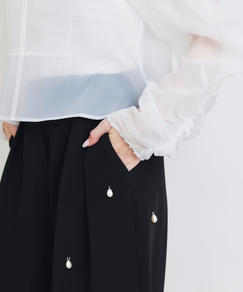 PICCIN PERLA(ピッチンペルラ)の「ティアドロップパールワイドパンツ(その他パンツ・レディース・ブラック・M/S)」の16枚目の写真