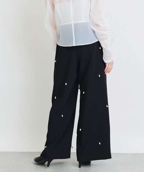 PICCIN PERLA(ピッチンペルラ)の「ティアドロップパールワイドパンツ(その他パンツ・レディース・ブラック・M/S)」の4枚目の写真
