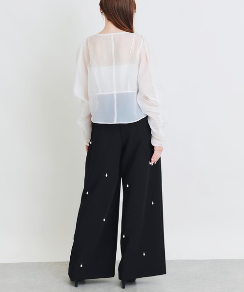 PICCIN PERLA(ピッチンペルラ)の「ティアドロップパールワイドパンツ(その他パンツ・レディース・ブラック・M/S)」の9枚目の写真
