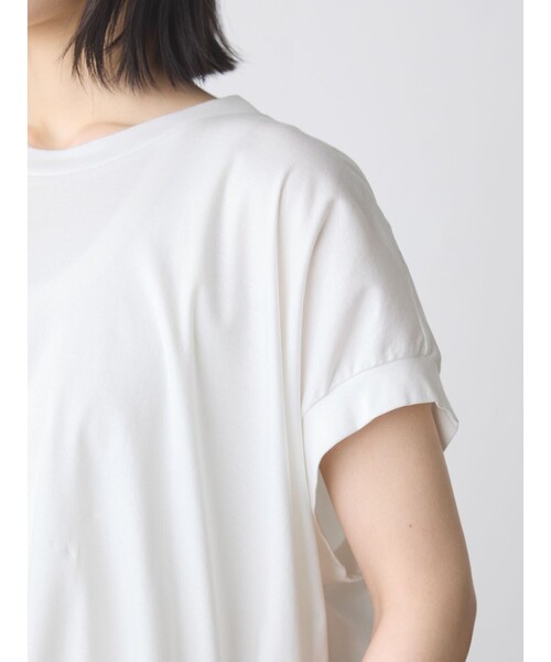 MidiUmi(ミディウミ)の「MidiUmi ヘムギャザーノースリーブ(Tシャツ/カットソー・レディース・チャコールグレー/ブラック/オフホワイト・FREE)」の11枚目の写真