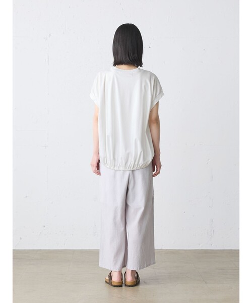 MidiUmi(ミディウミ)の「MidiUmi ヘムギャザーノースリーブ(Tシャツ/カットソー・レディース・チャコールグレー/ブラック/オフホワイト・FREE)」の14枚目の写真