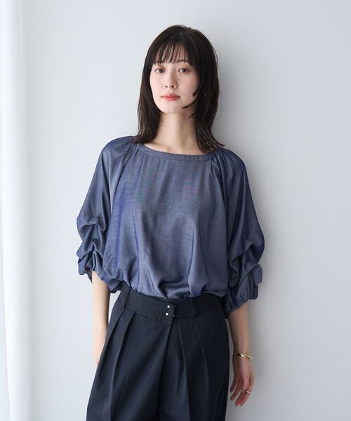 YECCA VECCA（イェッカヴェッカ）の「ホイップスリーブブラウス（シャツ/ブラウス・レディース・ドット/ラベンダー/ネイビー/オフホワイト/ブラック・FREE）」の13枚目の写真
