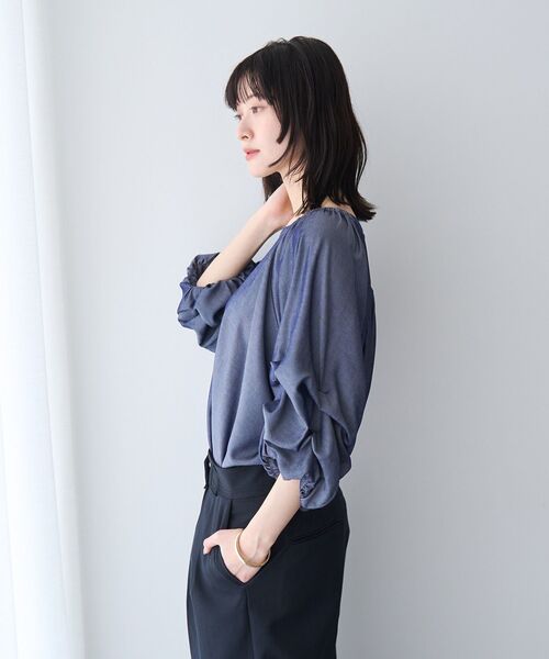 YECCA VECCA（イェッカヴェッカ）の「ホイップスリーブブラウス（シャツ/ブラウス・レディース・ドット/ラベンダー/ネイビー/オフホワイト/ブラック・FREE）」の14枚目の写真