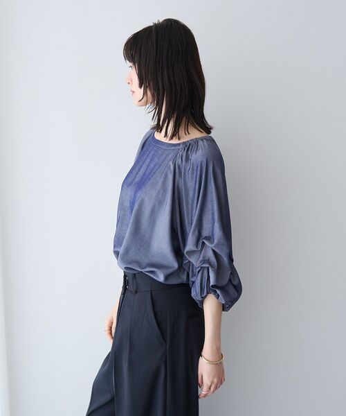YECCA VECCA（イェッカヴェッカ）の「ホイップスリーブブラウス（シャツ/ブラウス・レディース・ドット/ラベンダー/ネイビー/オフホワイト/ブラック・FREE）」の15枚目の写真