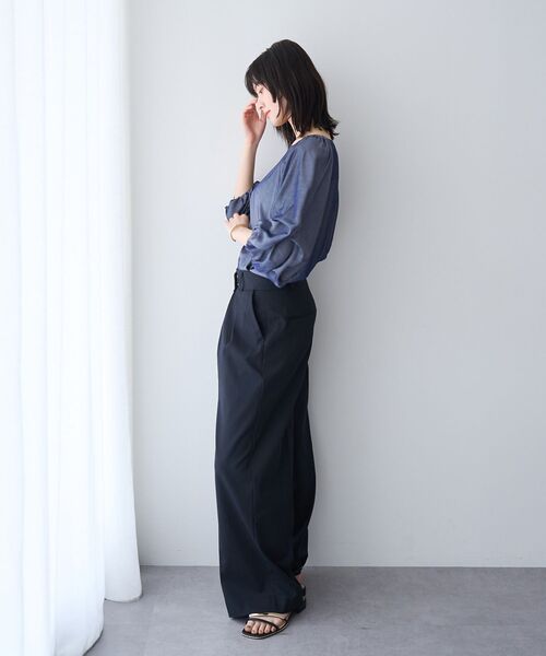 YECCA VECCA（イェッカヴェッカ）の「ホイップスリーブブラウス（シャツ/ブラウス・レディース・ドット/ラベンダー/ネイビー/オフホワイト/ブラック・FREE）」の18枚目の写真