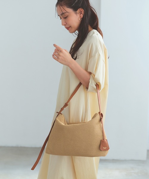 Breath TOPKAPI】レザーコンビ 雑材風 シンプル ショルダーバッグ 