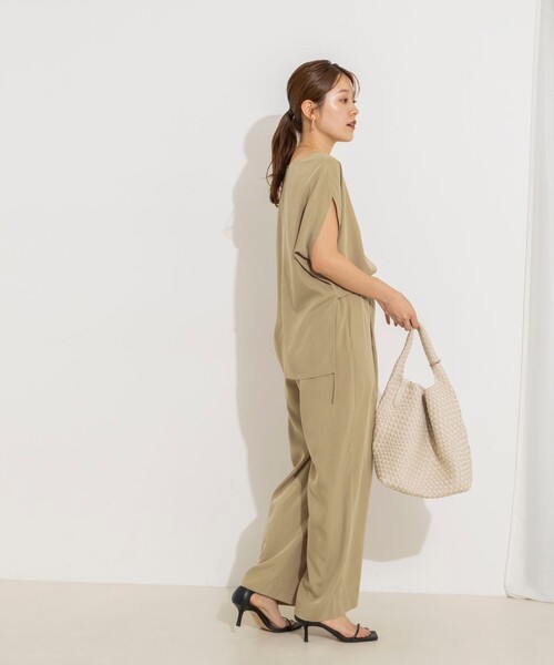 NOLLEY’S(ノーリーズ)の「【WEB&一部店舗限定】ウォッシャブルサンドウォッシュイージーワイドパンツ(その他パンツ・レディース・ベージュ/チャコールグレー・38/36)」の8枚目の写真