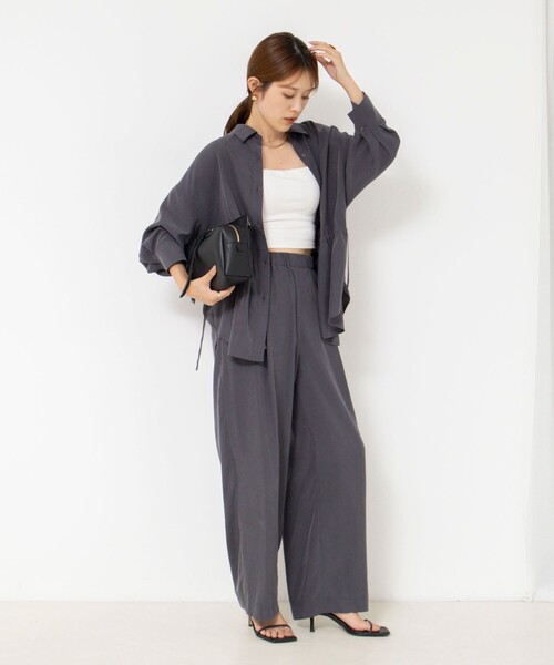 NOLLEY’S(ノーリーズ)の「【WEB&一部店舗限定】ウォッシャブルサンドウォッシュイージーワイドパンツ(その他パンツ・レディース・ベージュ/チャコールグレー・38/36)」の14枚目の写真