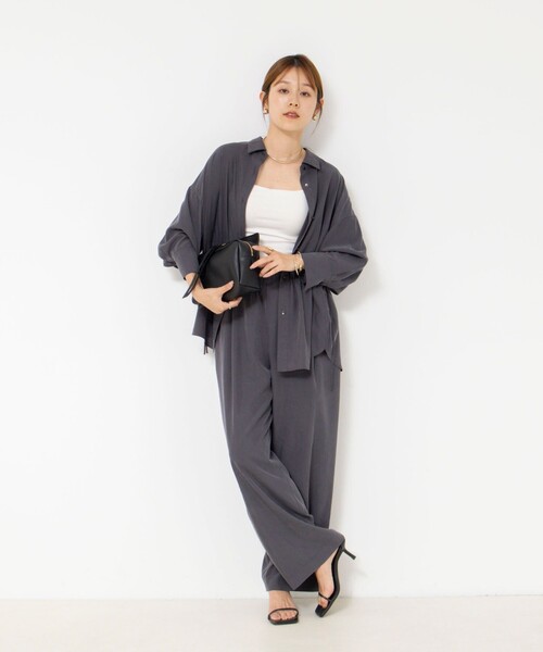 NOLLEY’S(ノーリーズ)の「【WEB&一部店舗限定】ウォッシャブルサンドウォッシュイージーワイドパンツ(その他パンツ・レディース・ベージュ/チャコールグレー・38/36)」の17枚目の写真