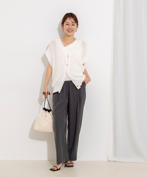 NOLLEY’S(ノーリーズ)の「【WEB&一部店舗限定】ウォッシャブルサンドウォッシュイージーワイドパンツ(その他パンツ・レディース・ベージュ/チャコールグレー・38/36)」の18枚目の写真