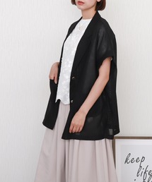 libelle more（リベル モア）の「シアーメッシュテーラードジャケット 半袖 ミドル丈（テーラードジャケット）」