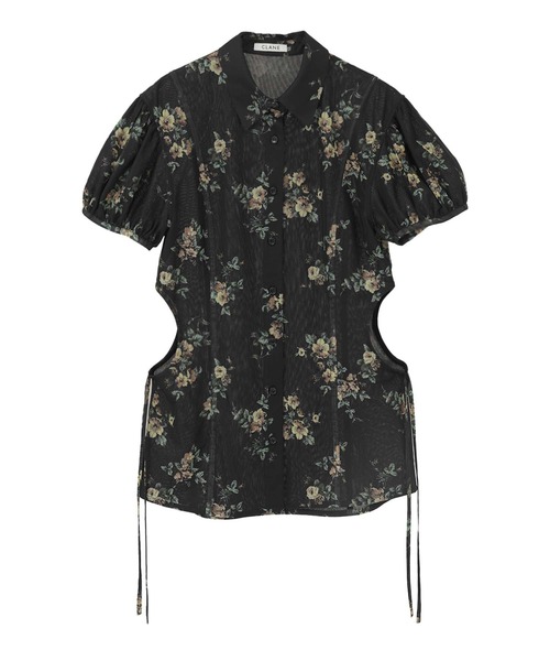 CLANE/クラネ】FLOWER SIDE HOLE SHIRTS/フラワーサイドホールシャツ