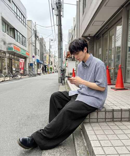 AGOD（エージーオーディー）の「ストラップバンディングワイドスラックス[チャコールストライプ]（スラックス・レディース・その他・LARGE/SMALL/MEDIUM）」の16枚目の写真