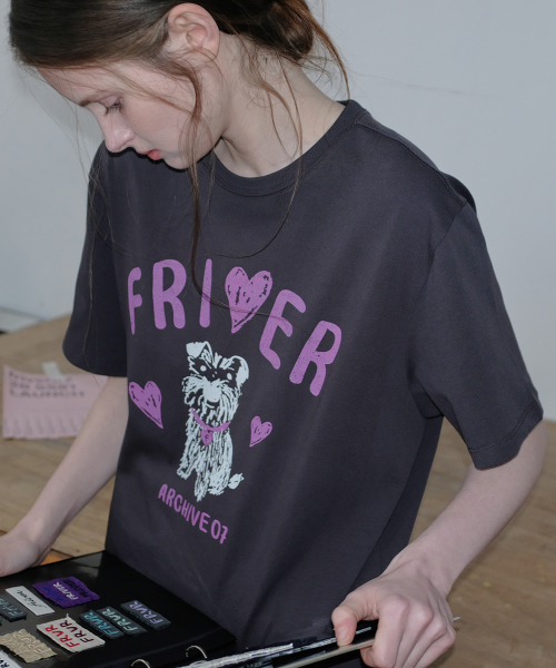FRIVER07（フリバー07）の「Archive puppy logo t-shirt [FRSP06TS07]_Charcoal（Tシャツ/カットソー・レディース・チャコール・FREE）」の2枚目の写真