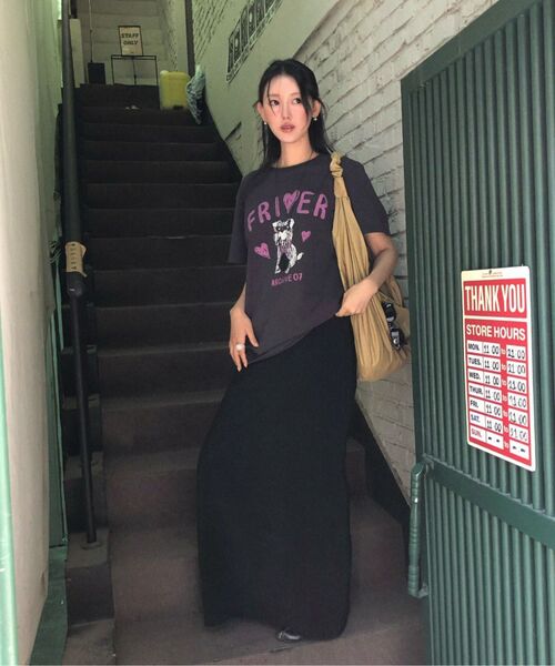 FRIVER07（フリバー07）の「Archive puppy logo t-shirt [FRSP06TS07]_Charcoal（Tシャツ/カットソー・レディース・チャコール・FREE）」の3枚目の写真